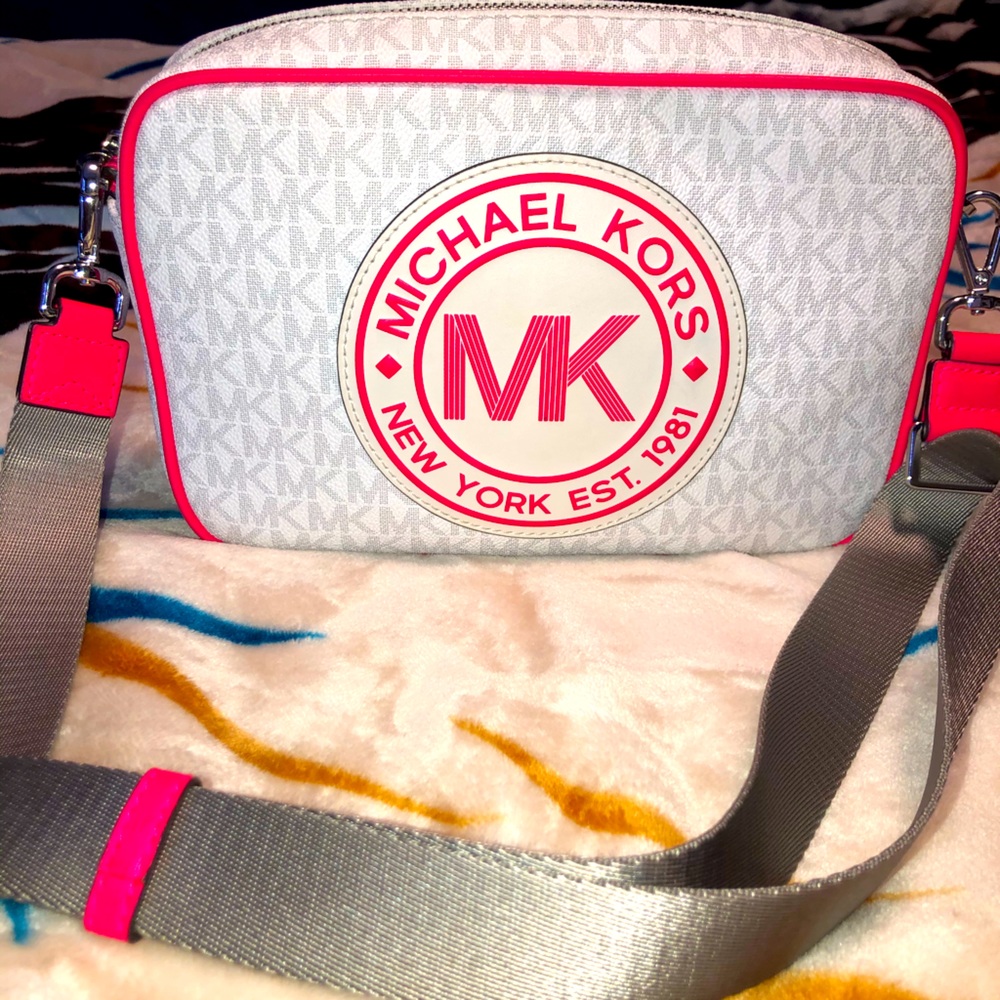 Brand new MK crossbody Bag. White & Neon